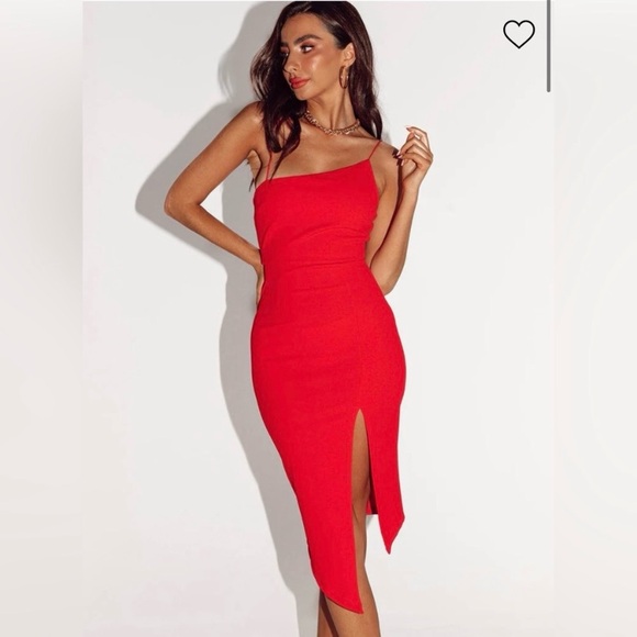 Princess Polly Red Midi Dress - Picture 1 of 9